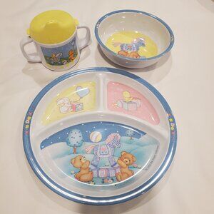 3 piece Melamine  Baby Dinner Set